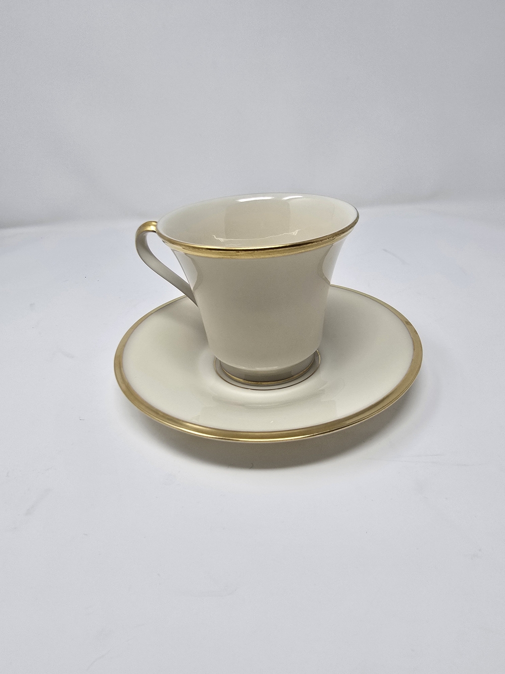 Lenox Eternal, Ivory w/ Gold Trim: Cup & Saucer Set (s), 3 1/8" Tall